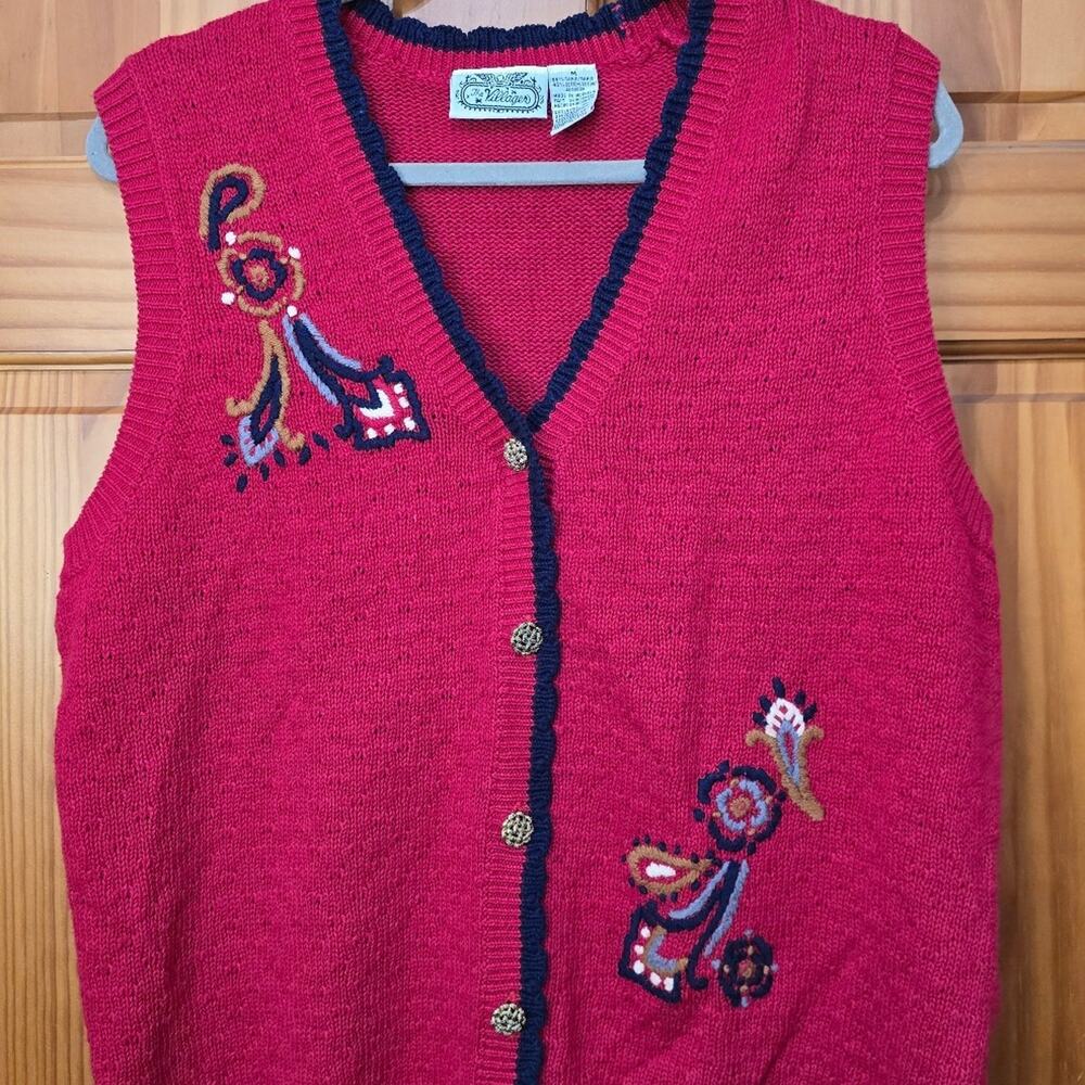 Vintage Embroidery early 90s Vest Size Medium